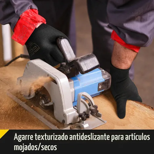 Vista 5 de COOLJOB A3 Cut Resistant Safety Work Gloves with Nitrile Grip, Touchscreen & Flexible for Gardening Fishing Construction