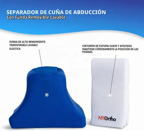 Vista 2 de NYOrtho Separador de rodilla de cuña de abducción, bloque de cadera suave con correa para separar rodillas después de una cirugía de cadera