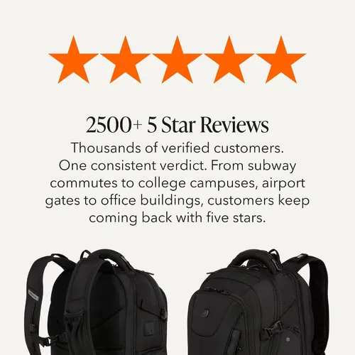 Vista 8 de SwissGear 5358 USB ScanSmart Mochila para Portátil de 16", Negro, Grande