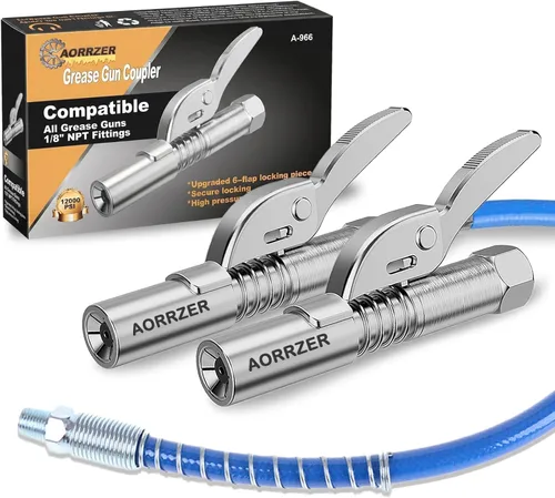 Vista 11 de Acoplador de pistola de engrase, acopladores de grasa de bloqueo fuerte, acoplador de pistola de grasa de alta presión de 12000 PSI, compatible