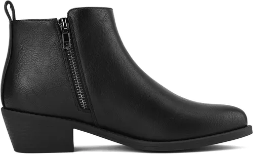 Vista 7 de Rollda Botines de tacón bajo para mujer, con cremallera lateral, botas cortas para mujer