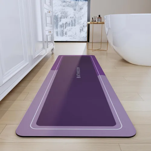 Vista 82 de Tapetes de baño antideslizantes de secado rápido, tapetes de baño de goma súper absorbentes para debajo de la puerta, tapetes de baño para baño, Azul