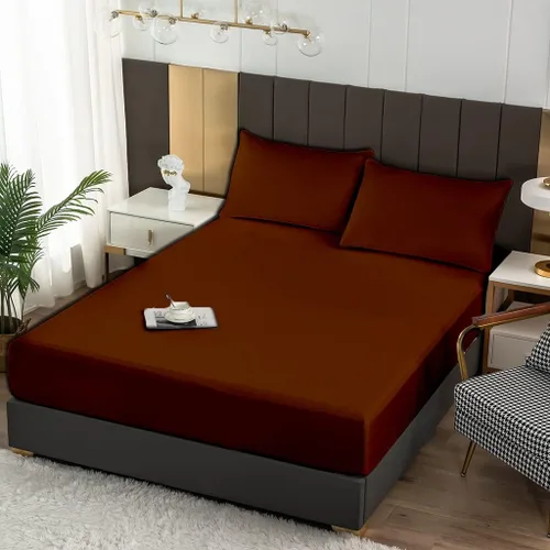 Vista 3 de Sábana bajera ajustable individual de 600 hilos suave de tejido satén de 100% algodón, color blanco, sábanas refrescantes de bolsillo profundo, se