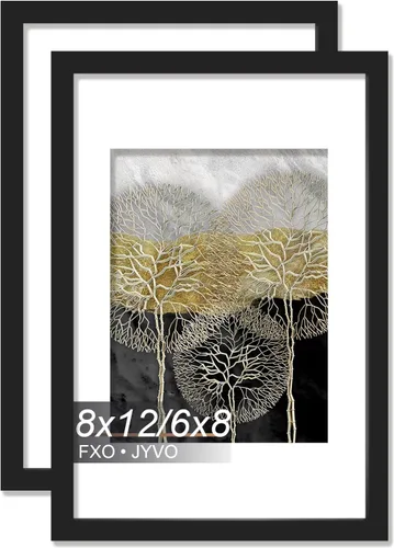 Vista 89 de Fxojyvo Marco de Fotos de 4x6, Muestra Foto de 3.5x5 con Paspartú o 4 x 6 Sin Paspartú, Liviano y de Alta Transparencia Marco de 4 por 6 para Pared