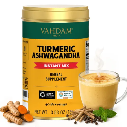 Vista 8 de VAHDAM - Mezcla instantánea de café de cúrcuma (3.5 onzas/40 porciones) sin gluten, sin OGM, rico en curcumina, empaquetado en una lata