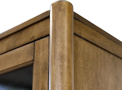 Vista 5 de Vitrina de madera moderna que cena la estantería de almacenamiento totalmente montada marrón