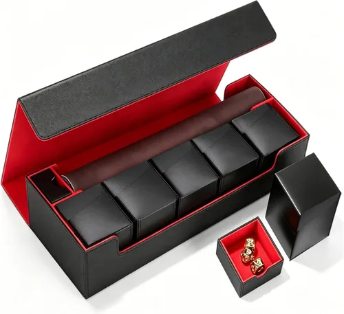 Vista 16 de Estuche de almacenamiento prémium para tarjetas coleccionables TCG, caja con capacidad para más de 800 tarjetas con funda para MTG, YuGiOh, Uno