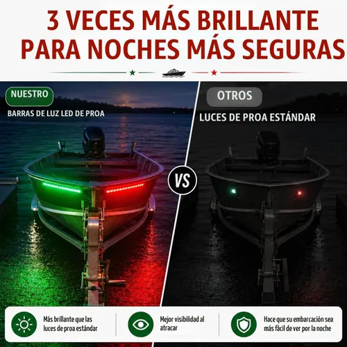 Vista 4 de Boaton Luces de navegación LED para barco marino, luces de pesca nocturna, sin taladrar, luces de arco para cubierta, luces de cortesía, luces