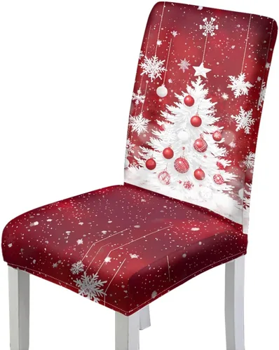 Vista 33 de Rnyleeg Fundas de silla de Navidad para sala de estar, diseño de muñeco de nieve azul, estampado de pájaros, fundas para sillas de comedor, 1