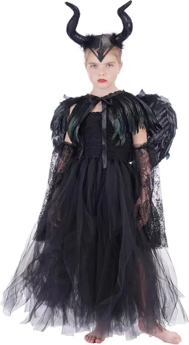 Vista 6 de Kidswant Disfraz de princesa para niñas vestido de lujo para fiesta elegante con accesorios 2-12 años