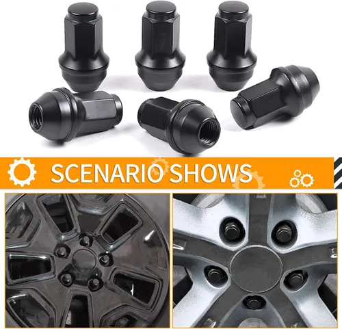 Vista 71 de MIKKUPPA 9/16-18 Tuercas de rueda OEM, reemplazo para tuercas de rueda Dodge Dakota 2005-2010, Durango 2004-2009, ruedas de fábrica Ram 1500
