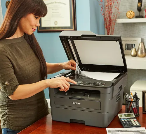 Vista 7 de Brother MFC-L2690DW Impresora láser monocromática todo en uno, impresión de escaneo de fax, impresión automática de 2 caras, conectividad
