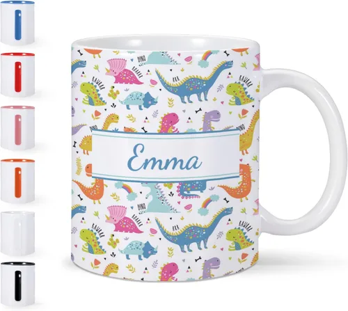 Vista 11 de Taza de cerámica de Navidad personalizada para niños, niñas, adultos con nombre personalizado, tazas de café de chocolate caliente, taza de té de 11
