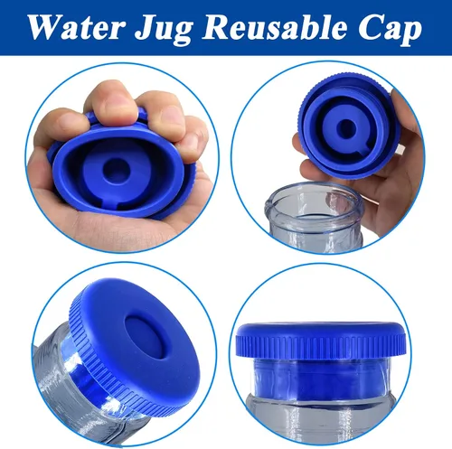 Vista 5 de Tapas reutilizables para jarra de agua de 5 galones, tapas para botellas de agua de 2.165 in, tapas de repuesto de silicona antisalpicaduras