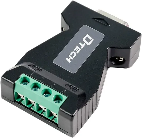 Vista 4 de DTECH Adaptador serie convertidor RS232 a RS485 con bloque de terminales de 4 posiciones para comunicación de datos de larga distancia admite 600 W