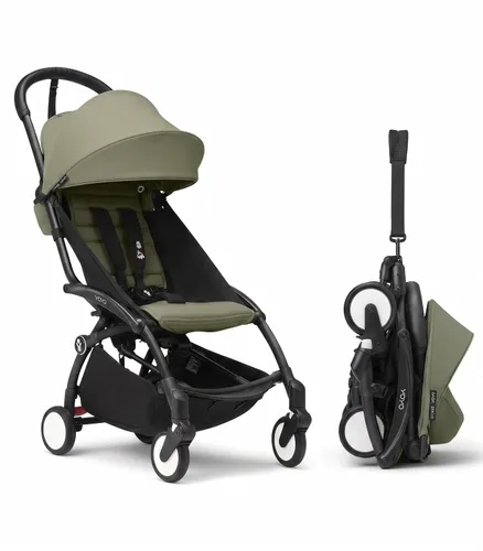 Vista 17 de Stokke YOYO3 Cochecito desde 6 meses - Incluye marco blanco/cojín de asiento color aguamarina + dosel - Se pliega y despliega en un instante