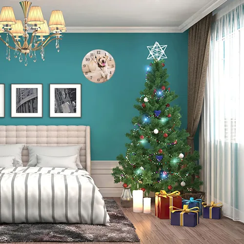 Vista 7 de Labrador Retriever - Reloj de pared de madera silencioso y sin tictac para perro en el sofá, funciona con pilas, decoración de pared para sala