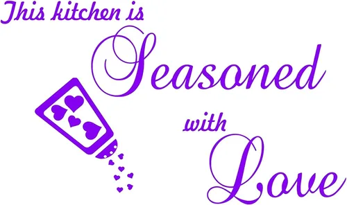 Vista 4 de VWAQ This Kitchen is Seasoned with Love - Adhesivo decorativo para pared, diseño de refranes de vinilo para comedor