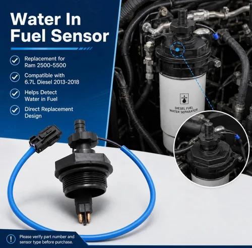 Vista 5 de Hoypeyfiy Sensor de Agua en Combustible, Sensor de Tipo de 8 Lados de Repuesto para Ram 2500 3500 4500 5500 6.7L