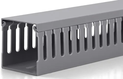 Vista 8 de ZhiYo Canaleta de gestión de cables para rack de servidores de 1.4 pulgadas de alto x 1.6 pulgadas de ancho, kit de conductos de cable de 12 pies