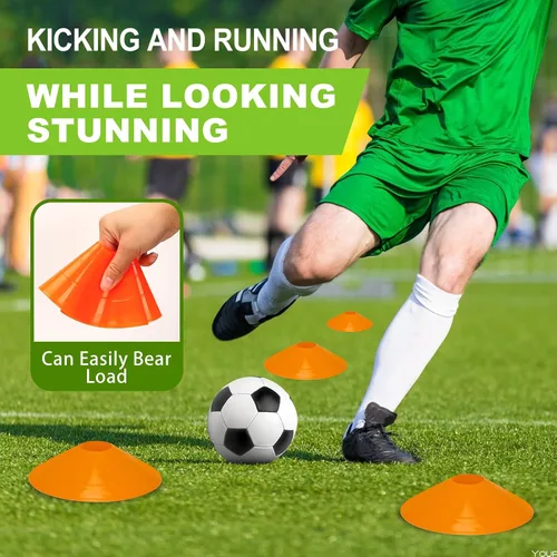 Vista 5 de Ashsajkd Juego de 25/50/100 conos de fútbol de agilidad con bolsa de transporte y para conos de fútbol para entrenamiento, fútbol, baloncesto