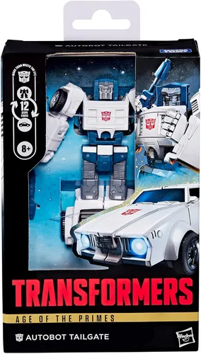Vista 2 de Transformers Age of the Primes Autobot Tailgate, Deluxe Class 5.25 pulgadas, figura de acción de conversión de robot, juguetes robot para mayores