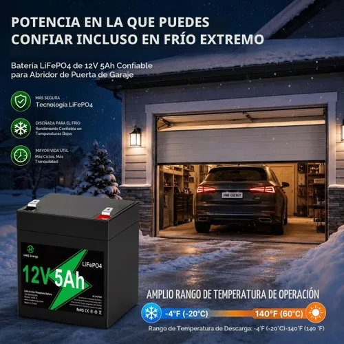 Vista 5 de Batería de litio de 12 V 5 Ah para abridor de puerta de garaje Liftmaster