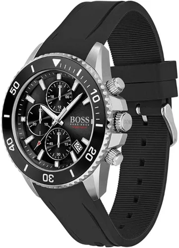 Vista 2 de BOSS Center Court Reloj cronógrafo de acero inoxidable para hombre, resistente al agua
