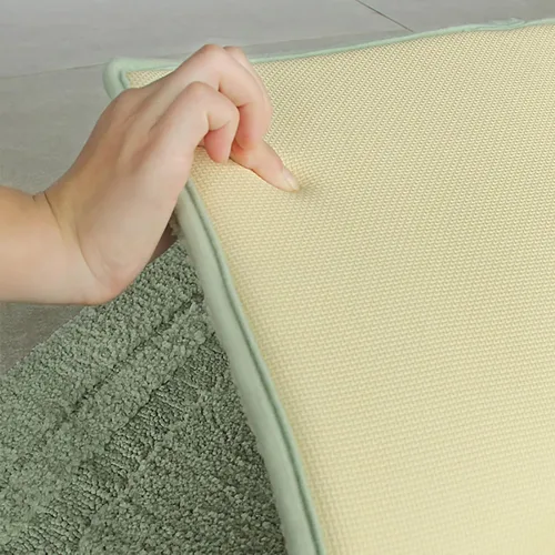 Vista 4 de Alfombra de baño de felpa súper suave para baño, alfombra de baño gruesa antideslizante para interiores, alfombra de ducha para baño, bañera, Azul