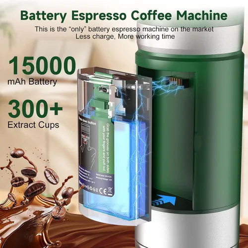 Vista 2 de Cafetera portátil con batería extraíble