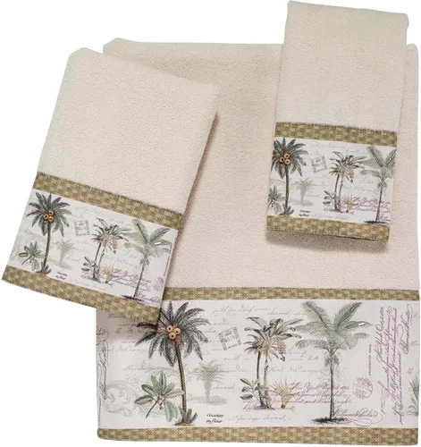Vista 4 de Avanti Linens - Toalla de baño, toalla de algodón 100% suave y absorbente, decoración costera del hogar (palma de colonia)
