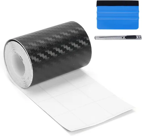 Vista 17 de LZLRUN Envoltura de vinilo de fibra de carbono 5D - Calificada para uso al aire libre y en automóviles - 1 pie x 5 pies Incluye espátula y aplicador