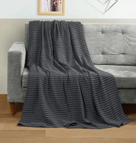 Vista 54 de Utopia Bedding Manta de gofre 100% algodón, tamaño individual, color negro, 90 x 72 pulgadas