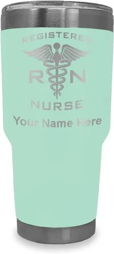 Vista 17 de LaserGram Vaso aislado al vacío de 20 onzas, enfermera registrada RN, grabado personalizado incluido (negro)