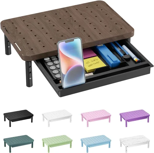 Vista 29 de WALI Soporte para monitor de computadora para escritorio, elevador Negro