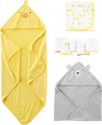 Vista 10 de Simple Joys by Carter's Juego de toallas y paños unisex de 8 piezas para bebés, paquetes múltiples