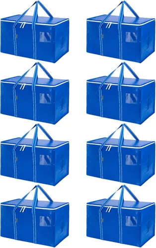 Vista 63 de BALEINE Paquete de 2 bolsas de mudanza de gran tamaño con asas reforzadas, bolsa de almacenamiento resistente para ropa, suministros de mudanza