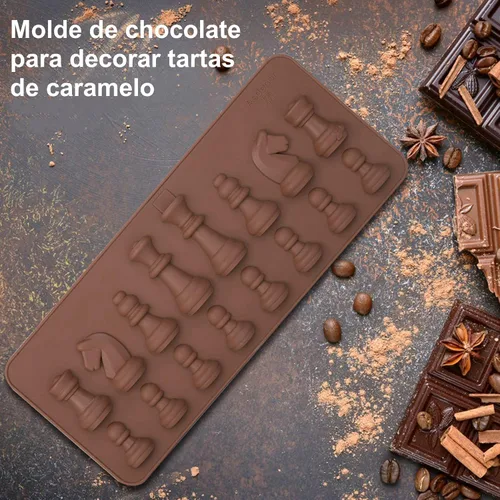 Vista 8 de Forma de ajedrez de chocolate de silicona para bricolaje, cera derretida para hornear, decoración para fiestas de cumpleaños, bodas, aniversarios