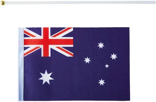 Vista 4 de Bandera de Australia Bandera Australiana, Pequeña Mini Bandera de Australia de Mano con Palo, Ideal para Fiestas, Desfiles, Eventos Deportivos