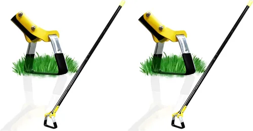 Vista 9 de DonSail Herramientas de jardinería, azada de estribo, azada de acero resistente, azadas de jardín ajustables para deshierbar mango largo de 30 a 40