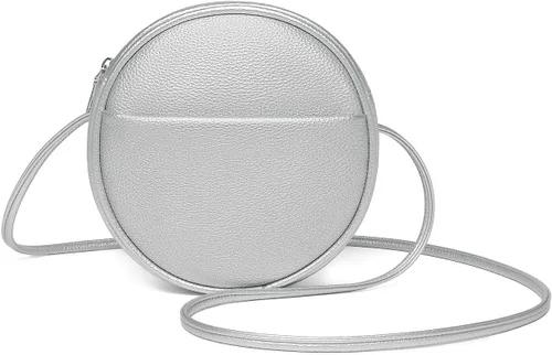 Vista 29 de Bolso circular para mujer, bolso cruzado redondo con cremallera Verde militar/nailon