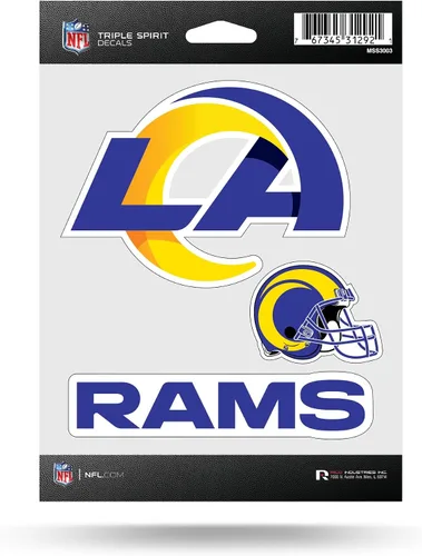 Vista 11 de Rico Industries NFL Football Triple Spirit Stickers Hoja de calcomanías triples