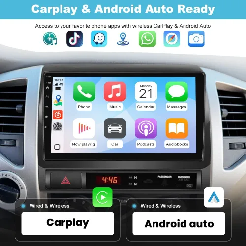 Vista 3 de AWESAFE Estéreo de coche Android para Toyota Tacoma 2005-2015, 5G WiFi 9 pulgadas, unidad principal de pantalla táctil, Tacoma Radio, actualización