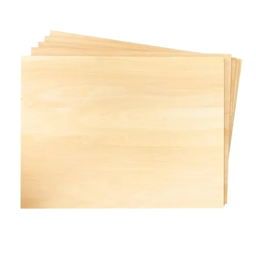 Vista 2 de Paquete de 5 hojas de tilo sin terminar de 12 x 16 x 3/16 pulgadas de grosor, paneles rectangulares de madera para quemar con láser, manualidades