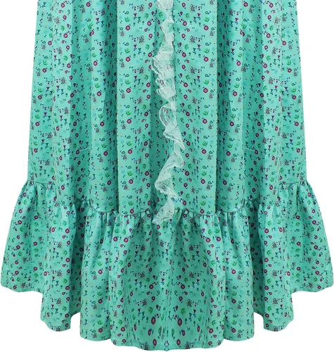 Vista 5 de LILLIWEEN Regan MacNei - Disfraz de exorcista de película de terror para Halloween, cosplay, camisones florales, ropa de dormir para mujer