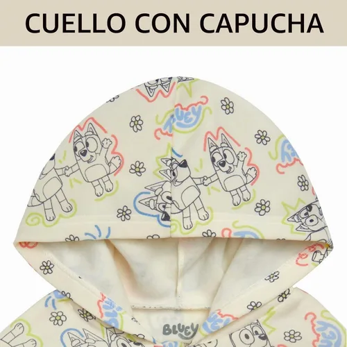 Vista 6 de Bluey Sudadera con capucha de sherpa con cremallera para cosplay, para niños de pequeño a grande (2T - 10-12)
