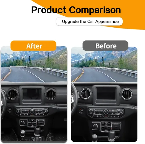 Vista 2 de Hoolcar – Anillo para ventilación de aire acondicionado interior, accesorios compatibles con Jeep Wrangler JL JLU y Gladiator JT 2018-2023, aleación