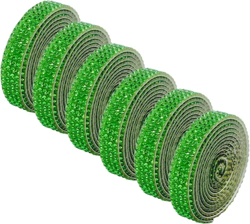 Vista 19 de 6 Rollos de Cinta Adhesiva con Diamantes de Imitación para Manualidades, Rollo de Cinta con Cristales para Decoración de Automóviles y Teléfonos
