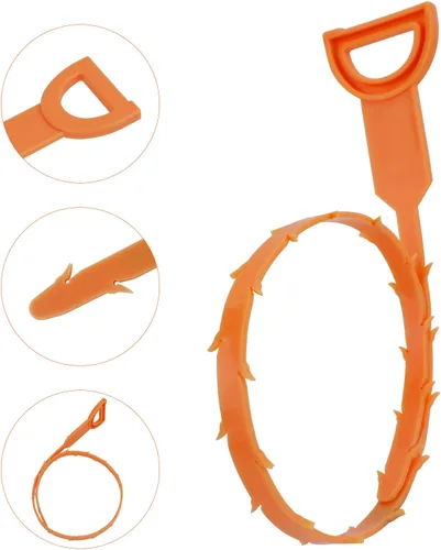 Vista 2 de Amazon Basics Herramienta flexible para eliminar obstrucciones de drenaje, eficaz para la limpieza del cabello y los desechos, 19.6 pulgadas