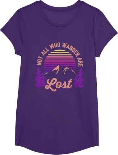 Vista 62 de Not All Who Wander Are Lost Vintage Mountains - Camiseta de senderismo, Negro, S